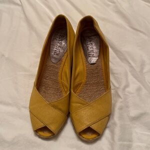 Yellow metallic espadrille sandals